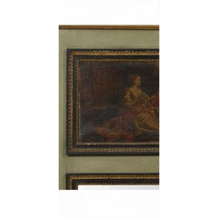 Specchio trumeau francese antico "Verte Peinte", XIX secolo