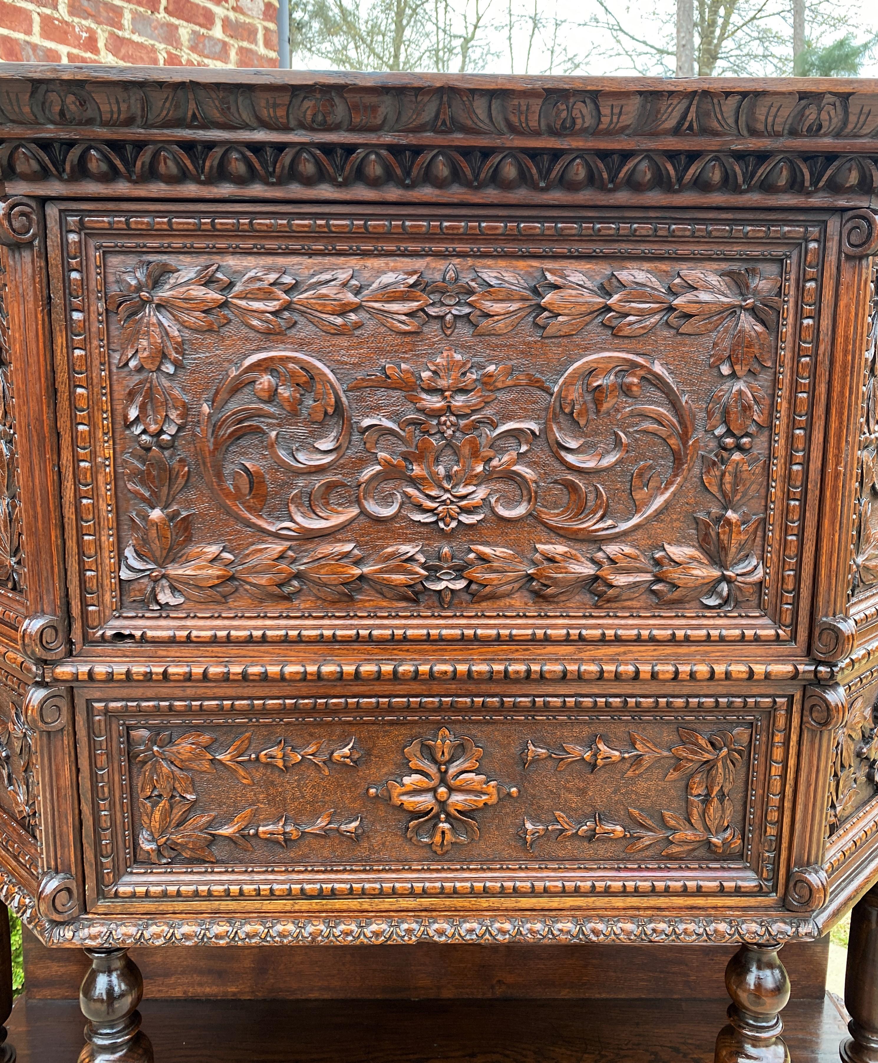 Gothic Revival Antique French Vestry Cabinet Sacristy Altar Vestment Wine Cabinet Bar Catholic For Sale