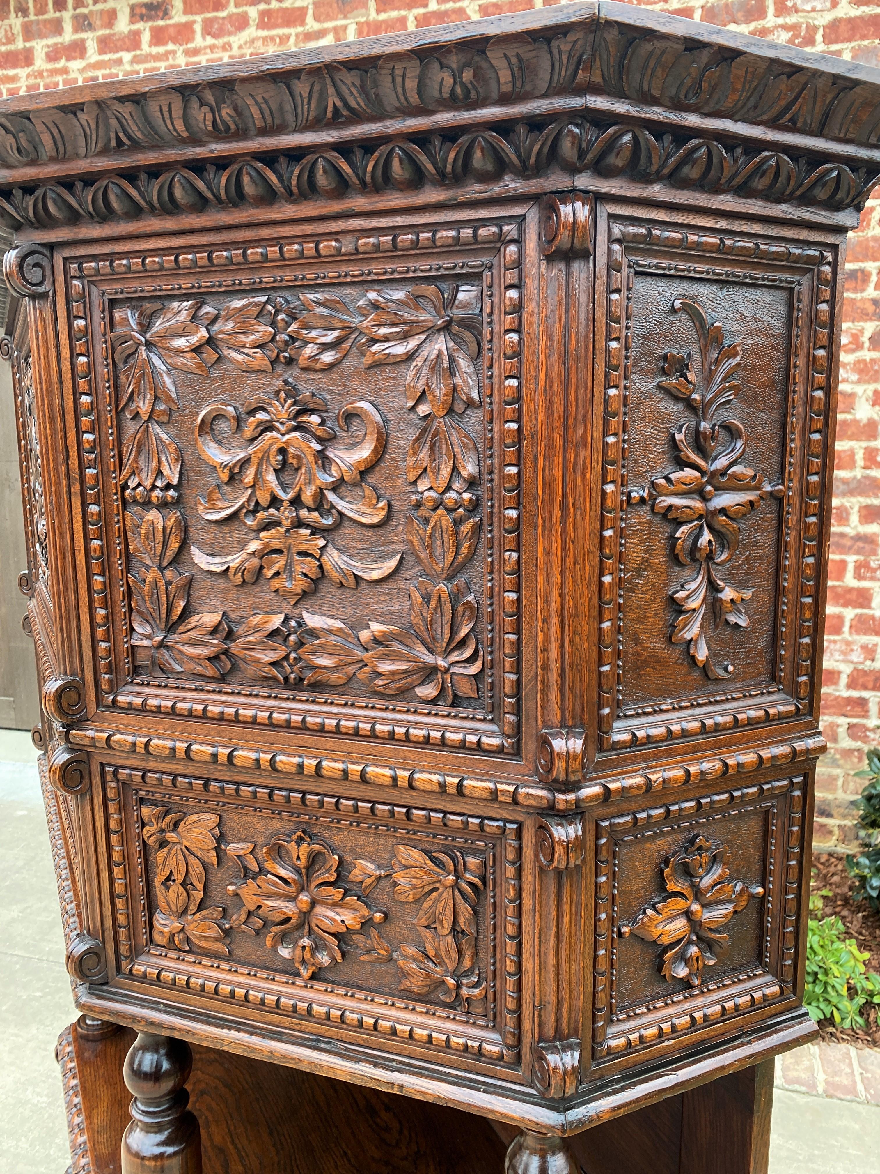 Carved Antique French Vestry Cabinet Sacristy Altar Vestment Wine Cabinet Bar Catholic For Sale