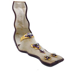 Antique French Victorian Bracelet Earrings Brooch 18k Gold by Antoine Barrière