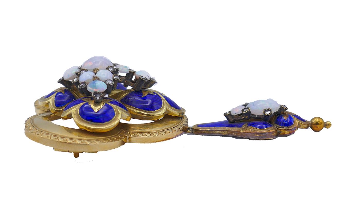 Antique French Victorian Bracelet Earrings Brooch 18k Gold by Antoine Barrière For Sale 1