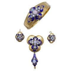 Used French Victorian Bracelet Earrings Brooch 18k Gold by Antoine Barrière