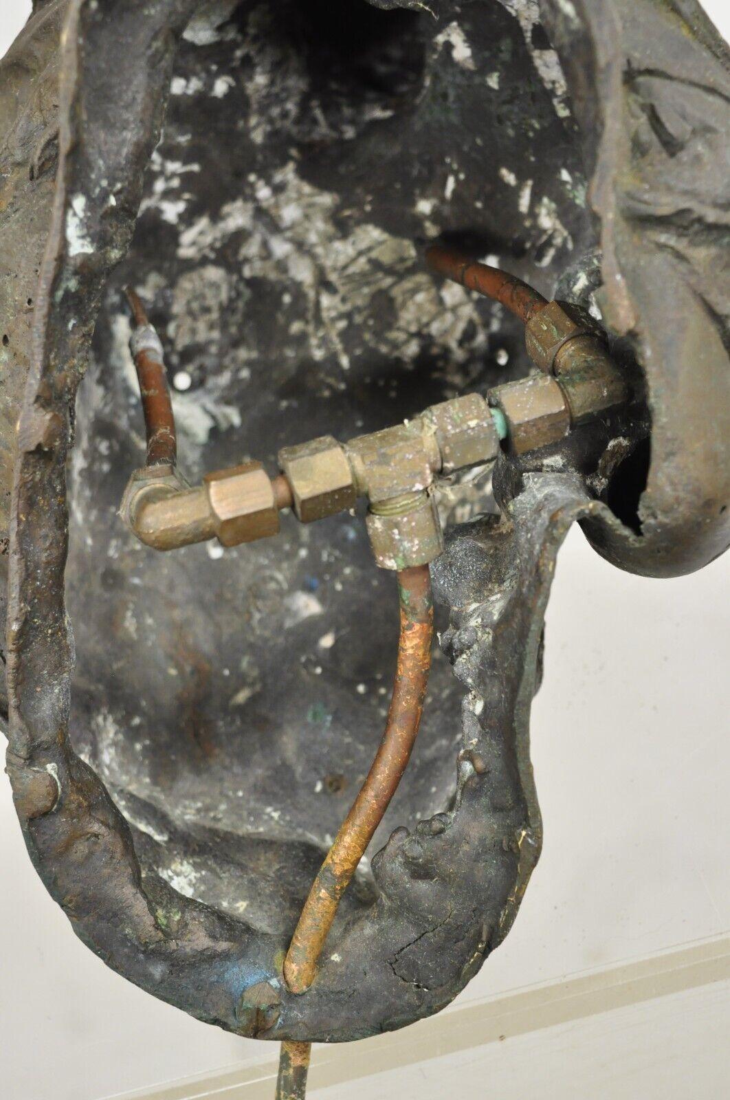 Fontaine à eau de jardin murale, buste de femme en bronze, ancienne, française et victorienne en vente 2