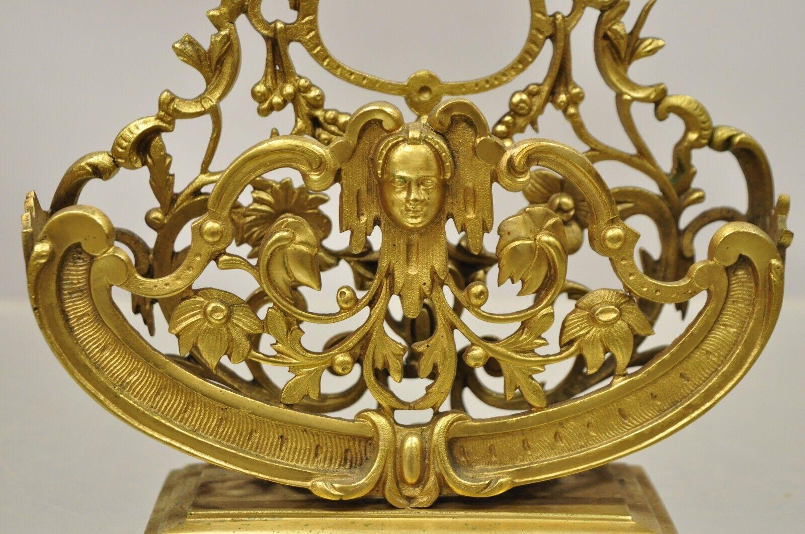 Antique French Victorian Bronze Figural Letter Holder with Face In Good Condition In Philadelphia, PA