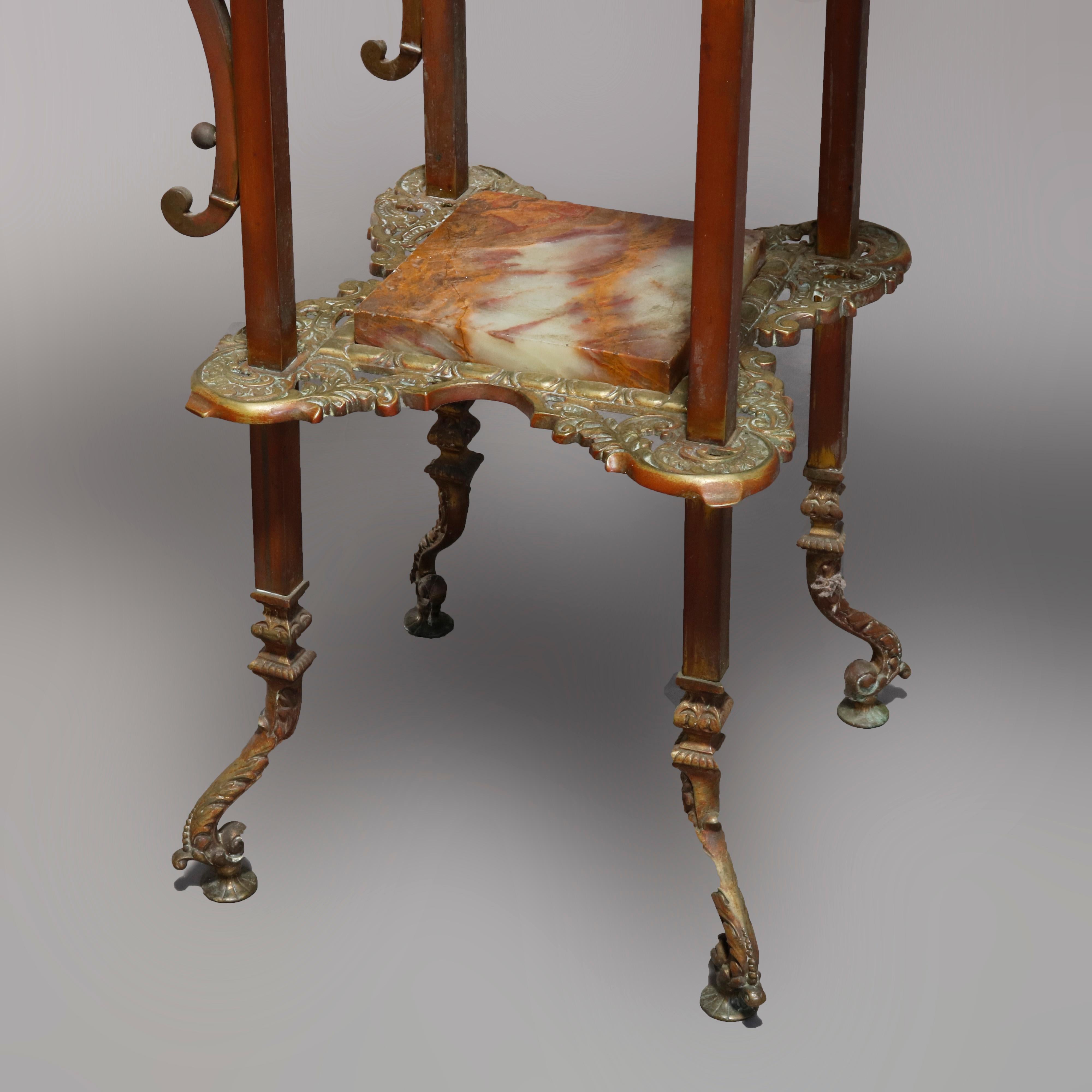 Antique French Victorian Bronze and Onyx Tiered Étagère, circa 1880 15