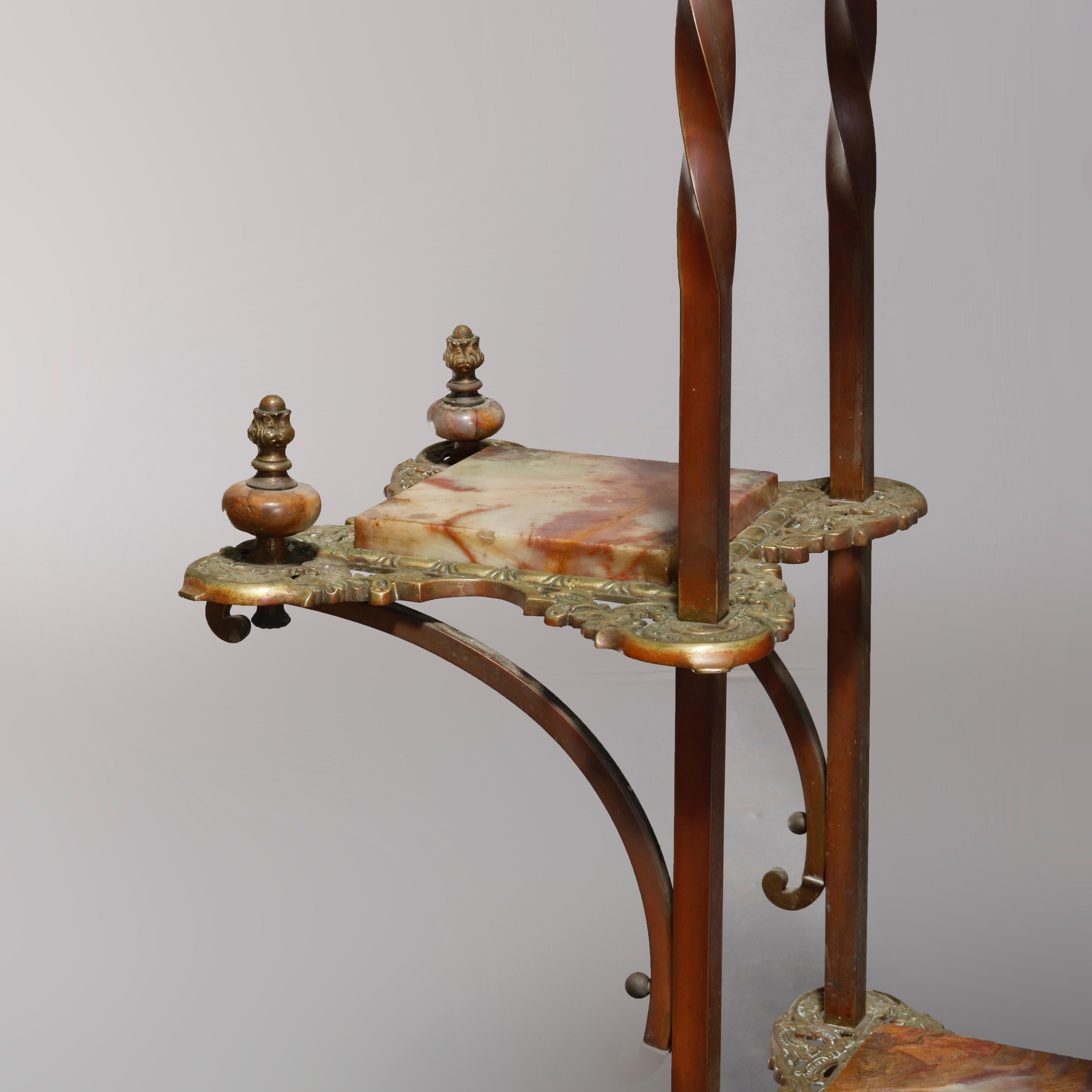 Antique French Victorian Bronze and Onyx Tiered Étagère, circa 1880 1