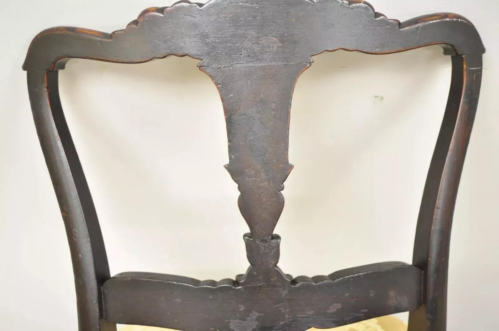 Antique French Victorian Carved Rosewood Small Petite Accent Side Chairs - Pair For Sale 5