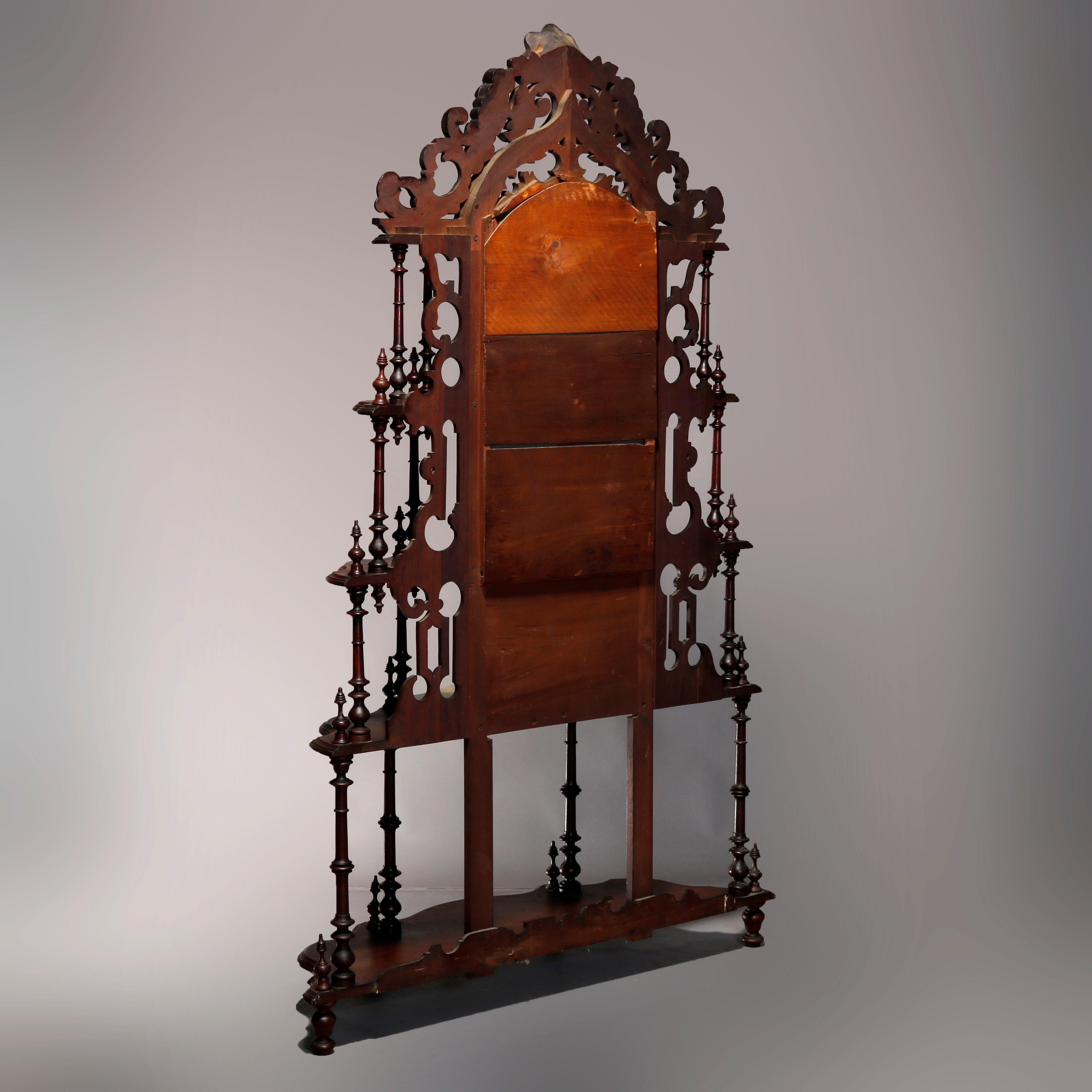 antique etagere with mirror