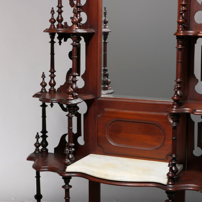Antique French Victorian Carved Walnut and Marble Top Mirrored Étagère, circa 1890 at 1stDibs ...