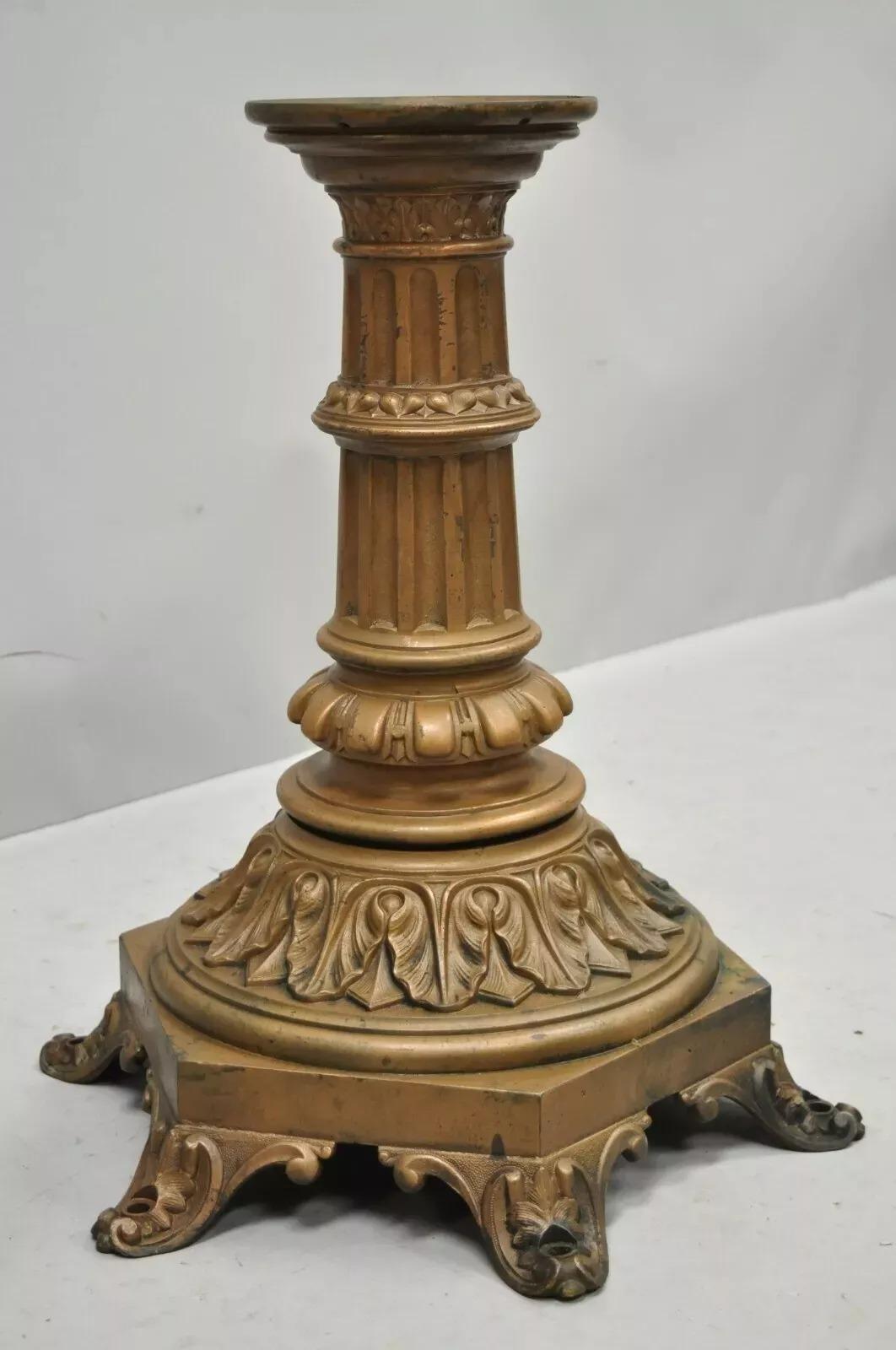 Antiker französischer viktorianischer Tischsockel aus Bronzeguss im Empire-Stil, 23