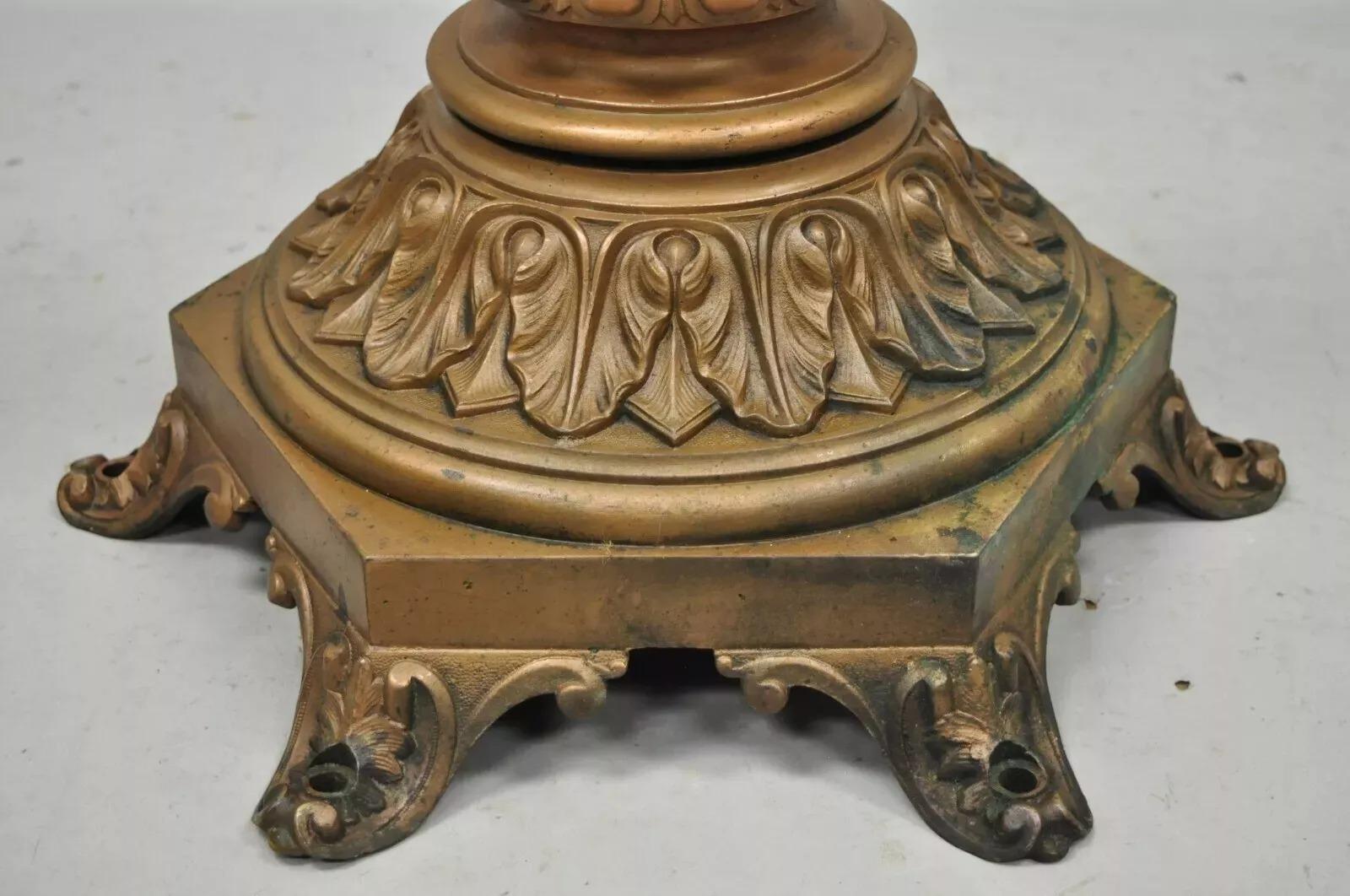 Antiker französischer viktorianischer Tischsockel aus Bronzeguss im Empire-Stil, 23