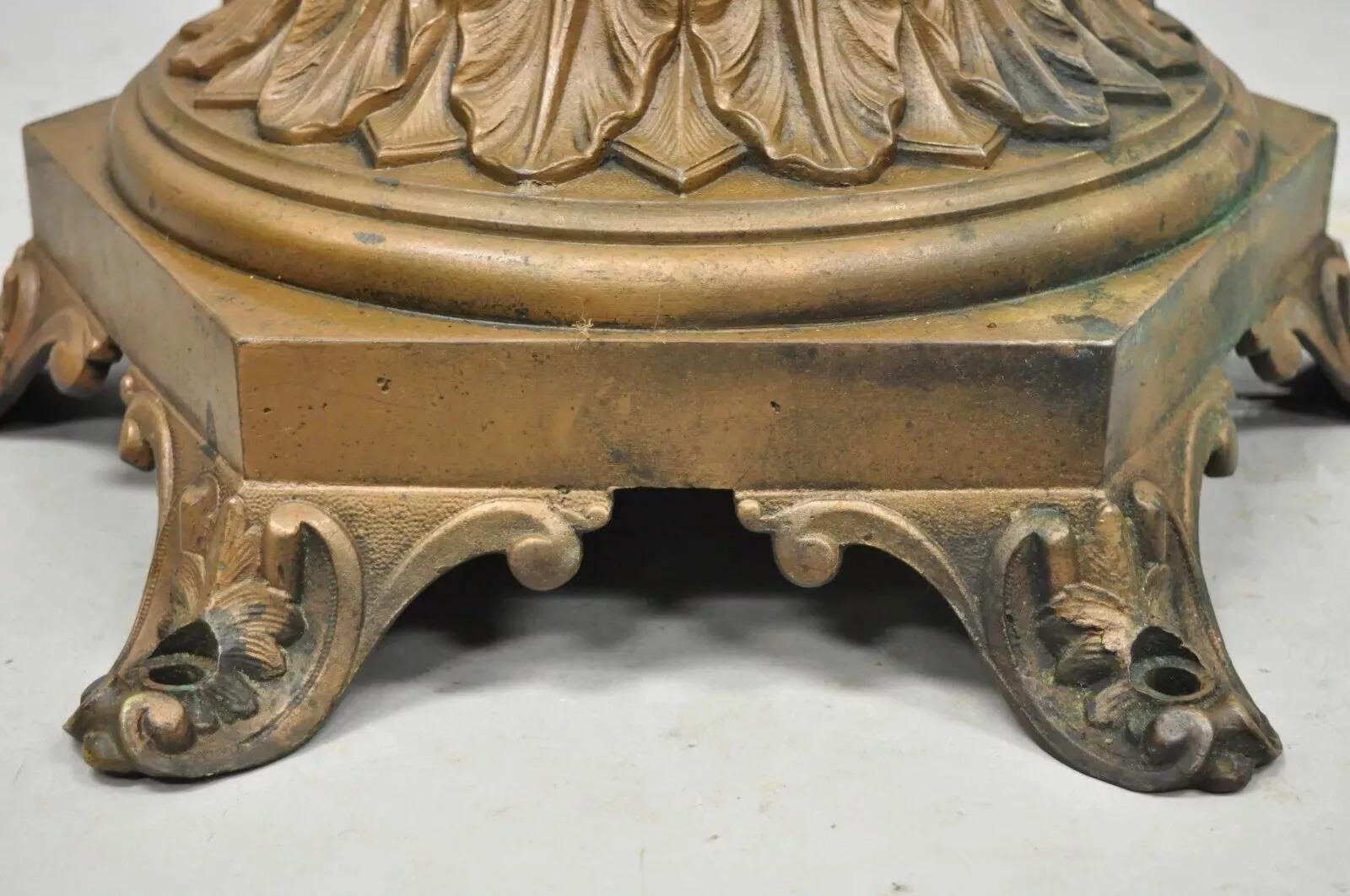 Antiker französischer viktorianischer Tischsockel aus Bronzeguss im Empire-Stil, 23
