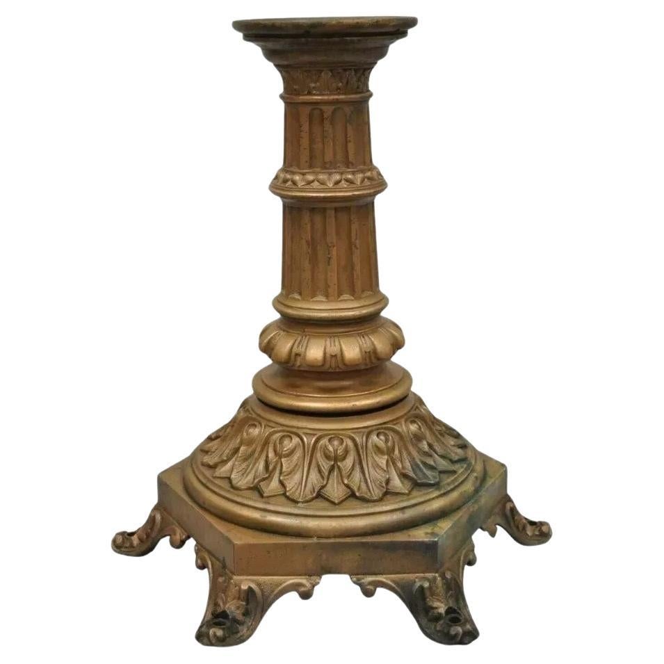 Antique French Victorian Cast Bronze Empire Style 23" Pedestal Table Base
