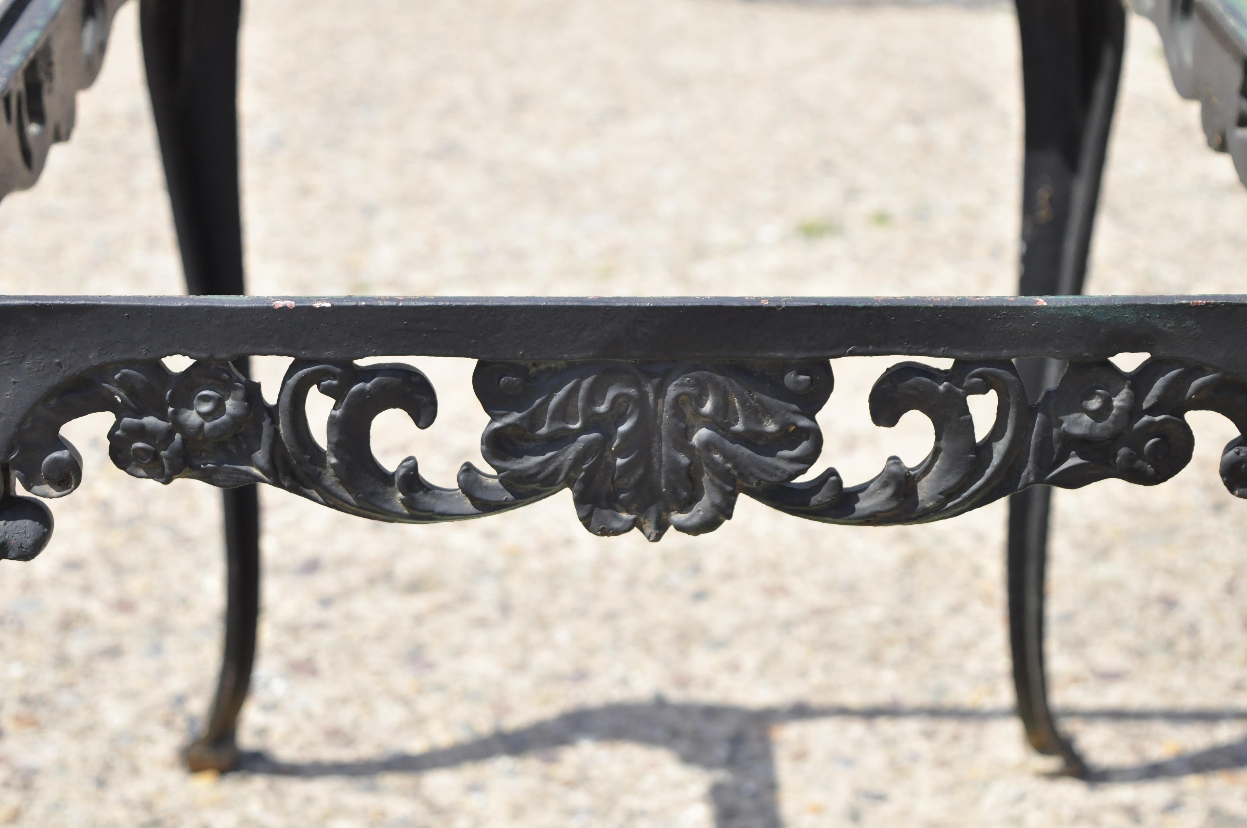 Antique French Victorian Cast Iron Cabriole Rectangular Occasional Side Table In Good Condition In Philadelphia, PA