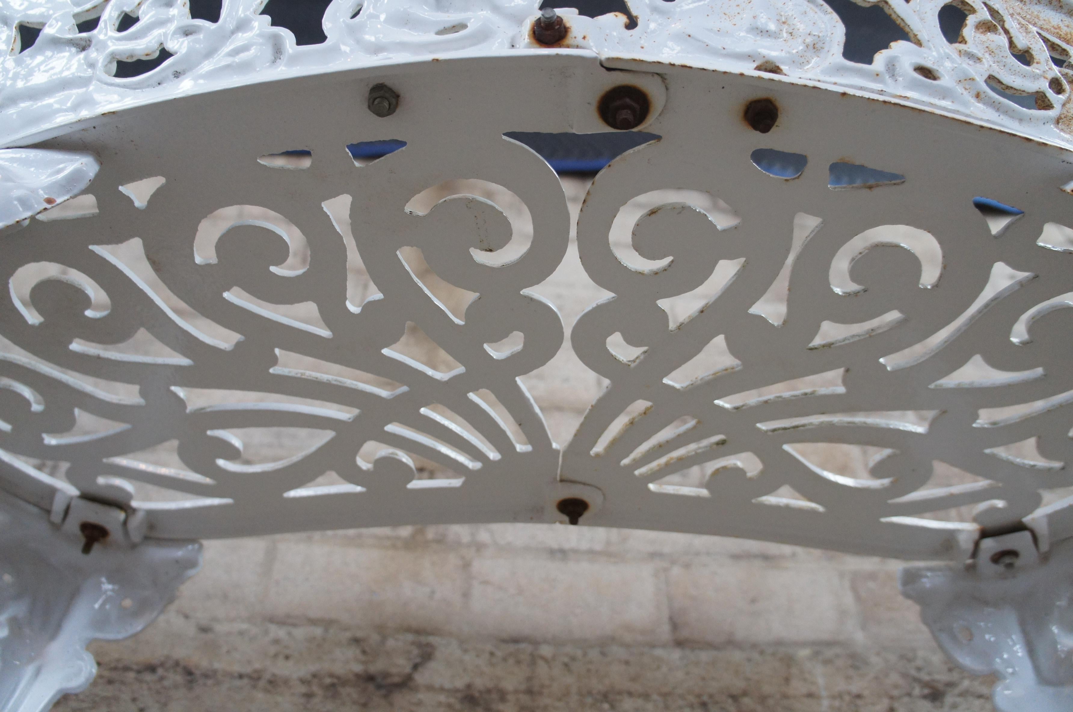 Antique French Victorian Cast Iron Patio Bench Settee Love Seat Garden Bistro 37 8