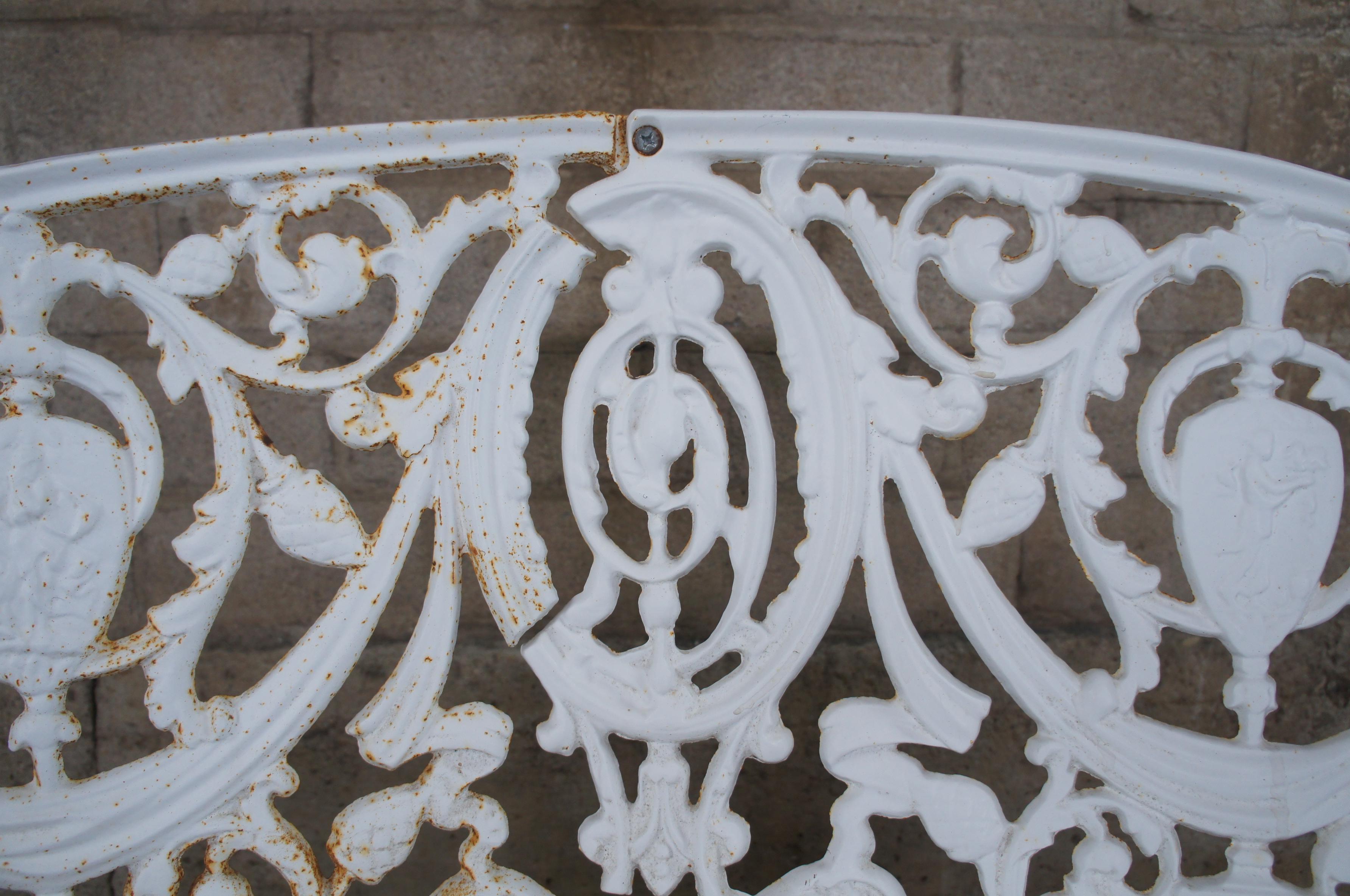 Antique French Victorian Cast Iron Patio Bench Settee Love Seat Garden Bistro 37 2
