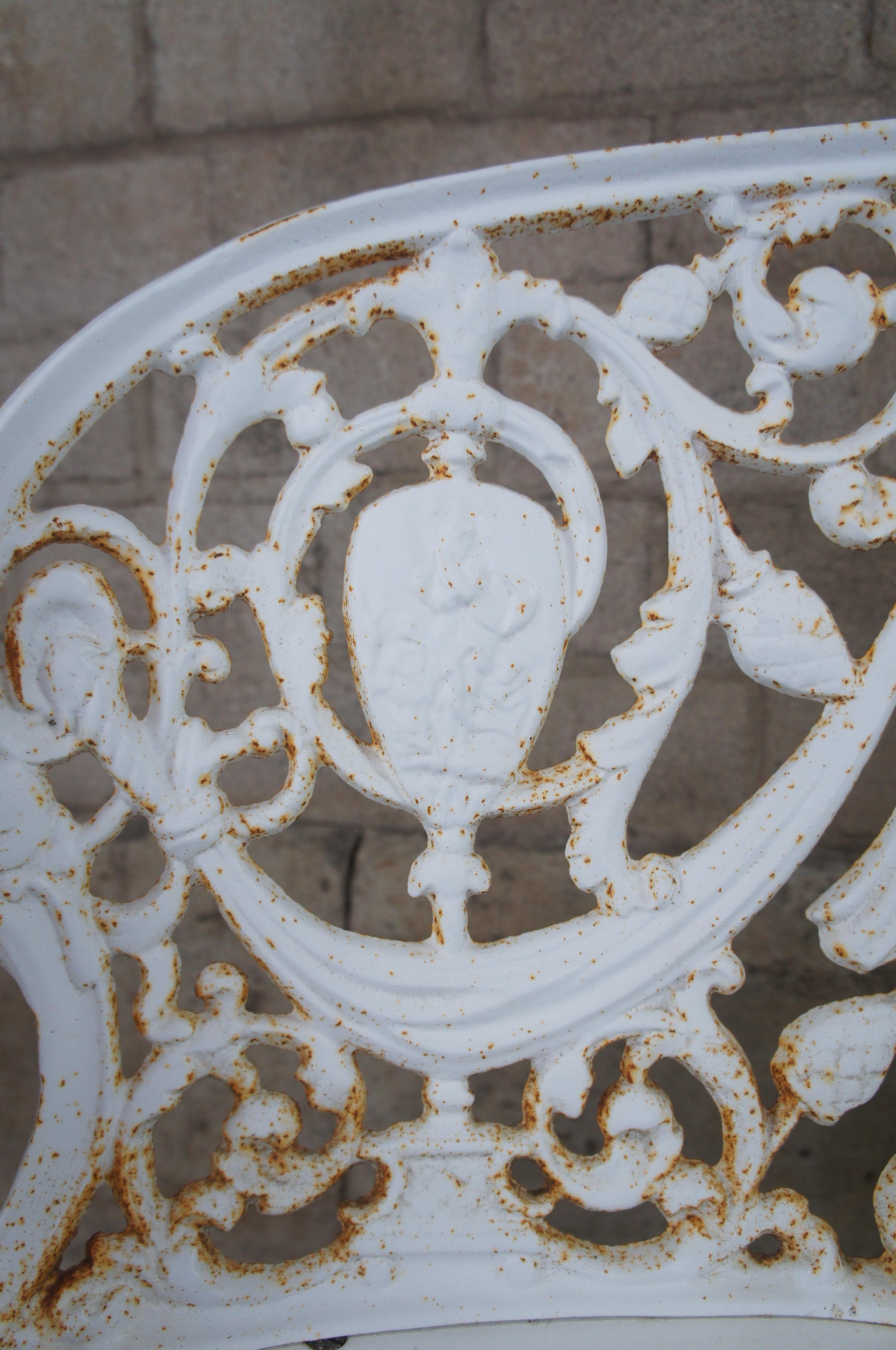 Antique French Victorian Cast Iron Patio Bench Settee Love Seat Garden Bistro 37 3