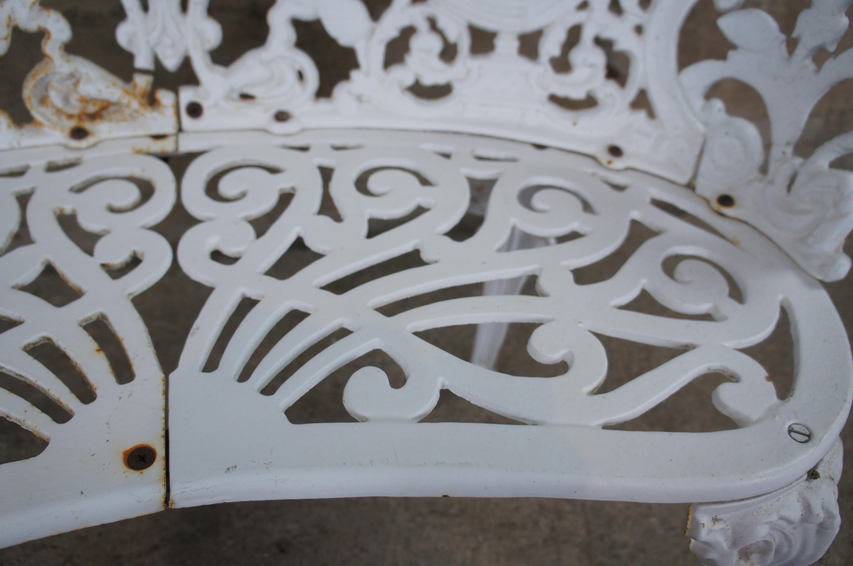 Antique French Victorian Cast Iron Patio Bench Settee Love Seat Garden Bistro 37 4