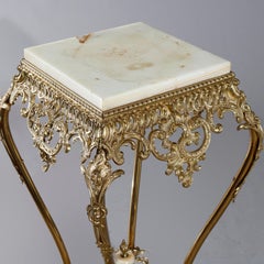 Antique French Victorian Gilt Bronze and Onyx Fern Display Stand, circa 1890