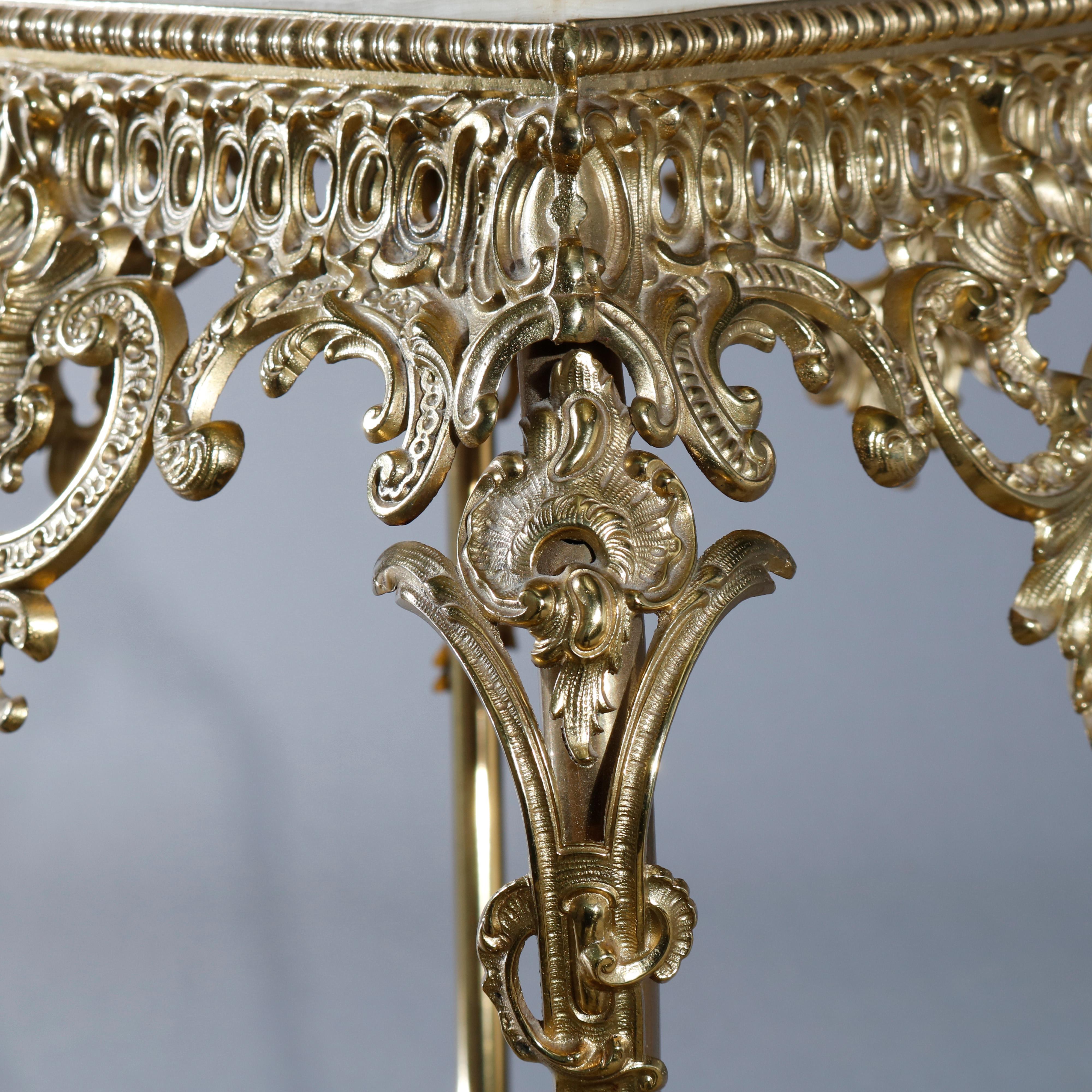 Antique French Victorian Gilt Bronze and Onyx Fern Display Stand, circa 1890 2