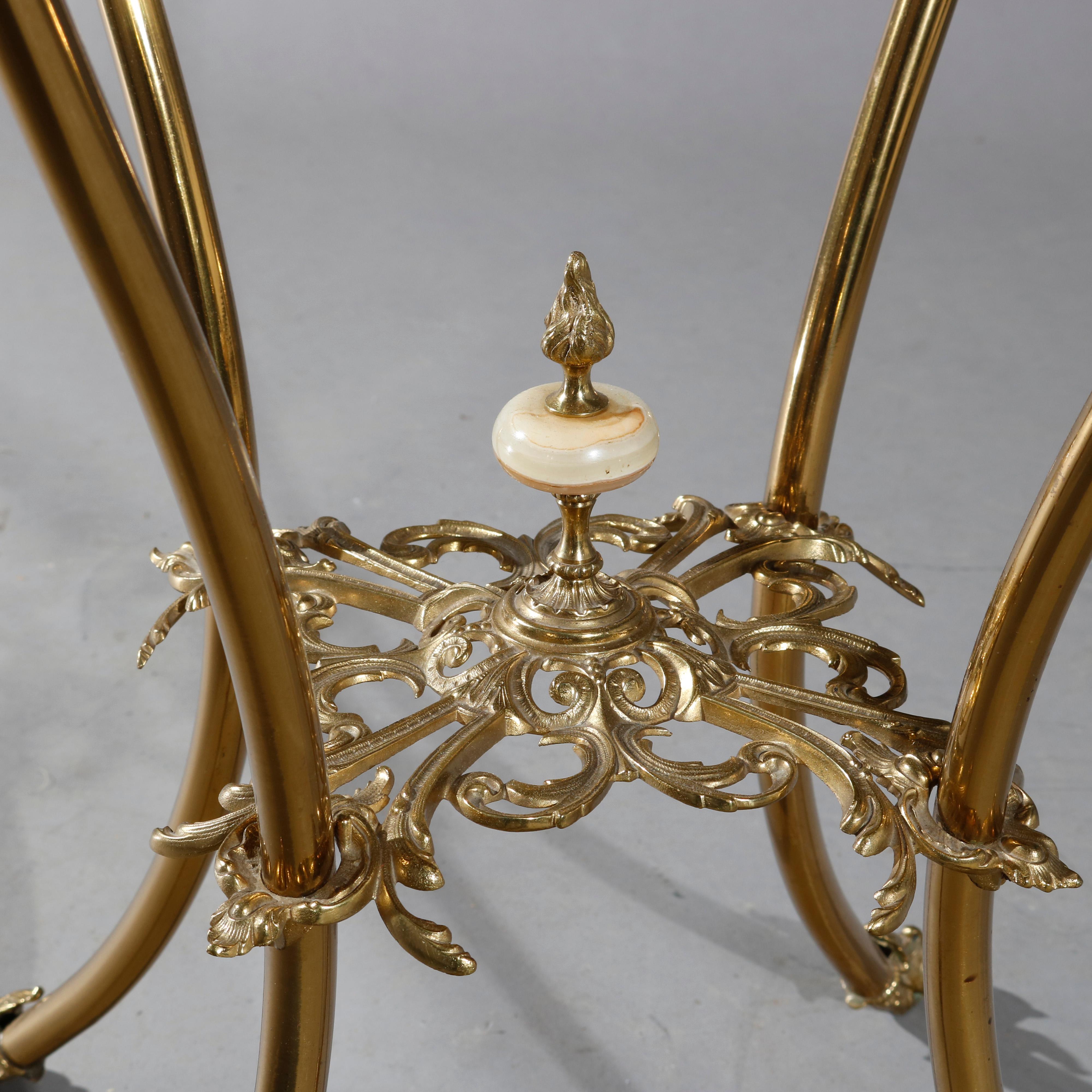 Antique French Victorian Gilt Bronze and Onyx Fern Display Stand, circa 1890 3