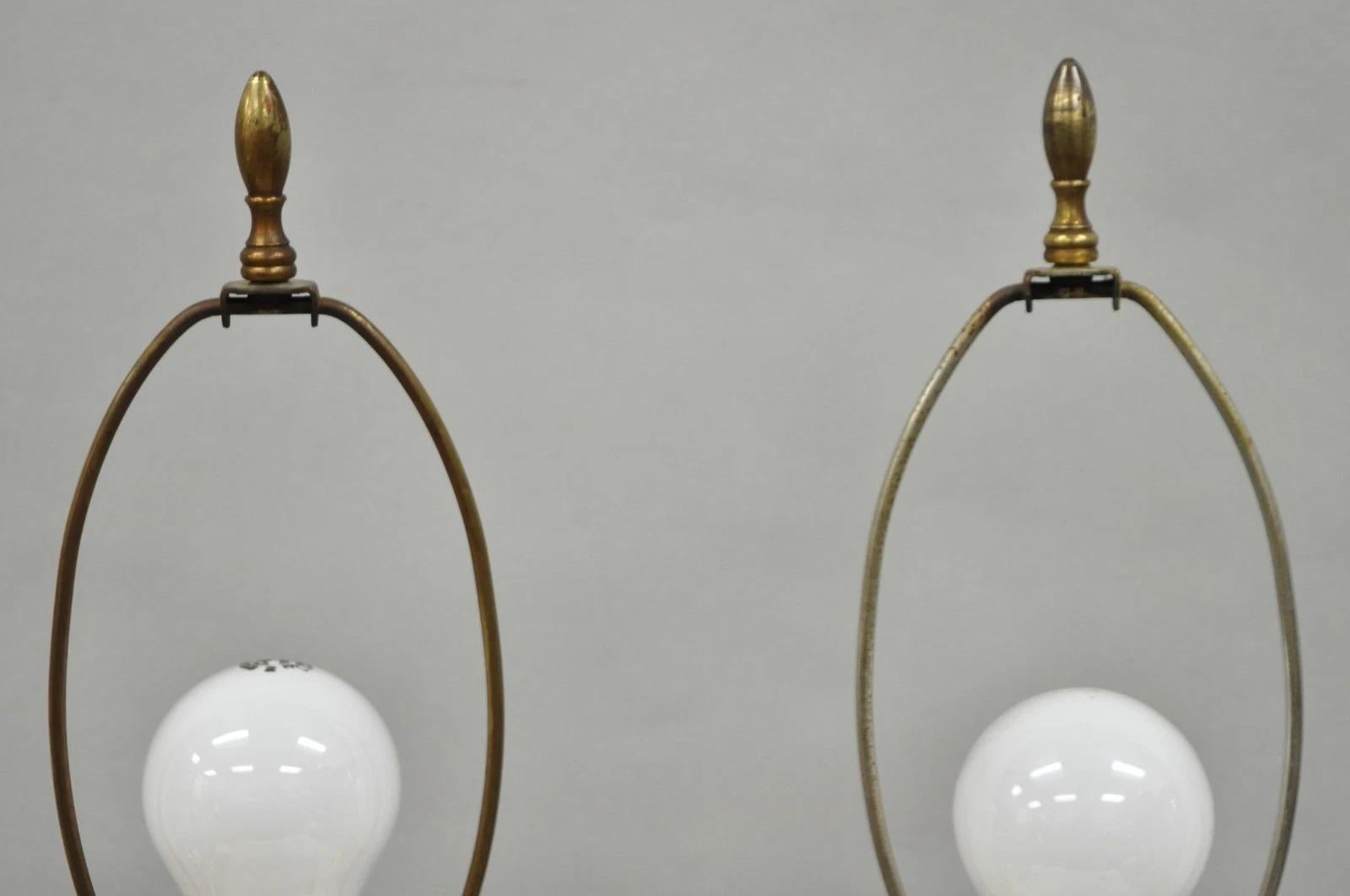 Antique French Victorian Dipinto a mano in oro dorato Lampade da tavolo a barattolo di zenzero - una coppia in vendita 4