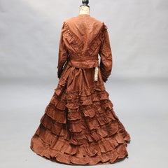 Antique French Victorian Ladies Day Dress by Bespaigne, Paris, c1880