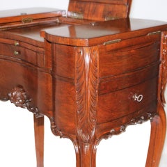 Antique French Victorian Louis XV Style Rosewood Mirrored Vanity C1880