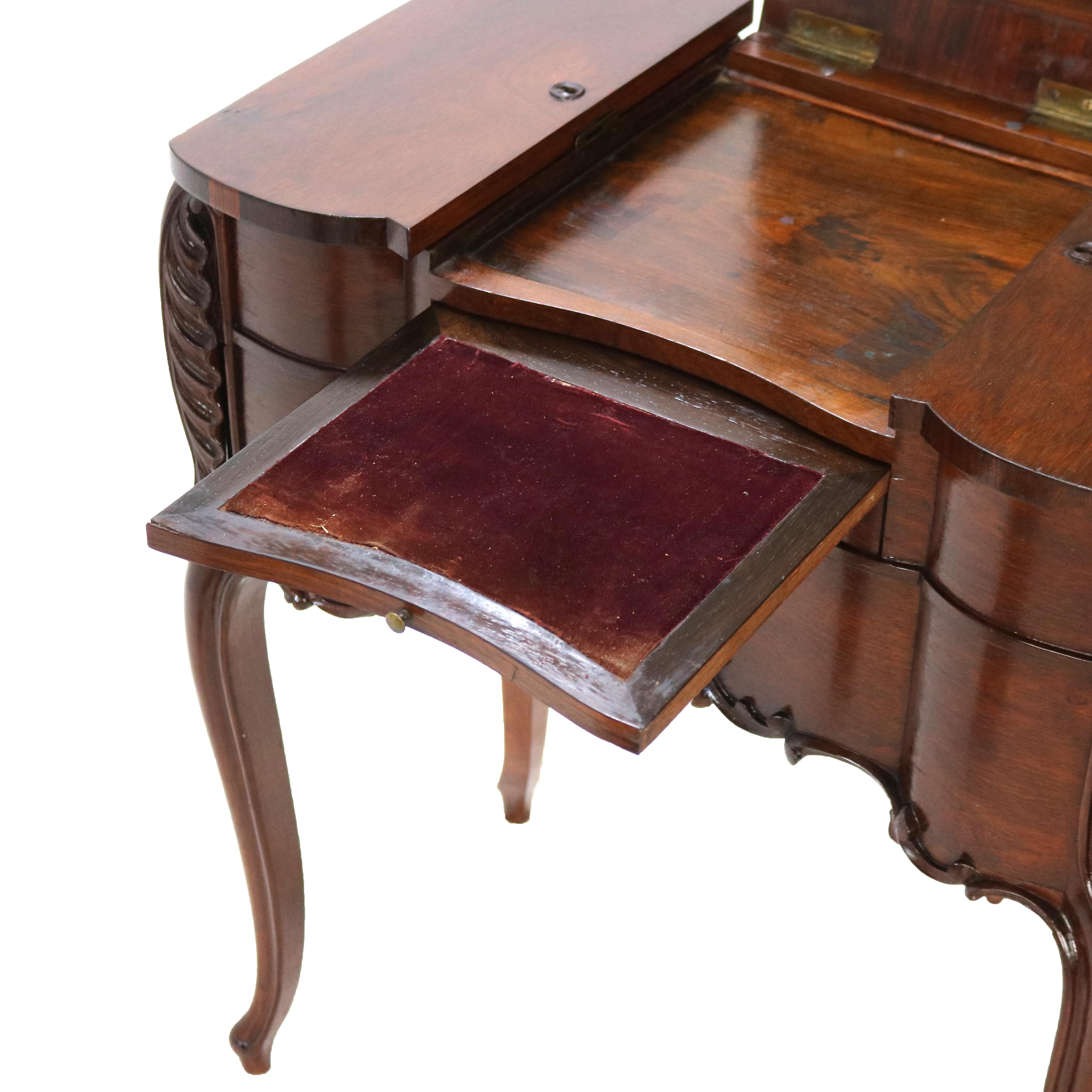 Antique French Victorian Louis XV Style Rosewood Mirrored Vanity C1880 in vendita 1