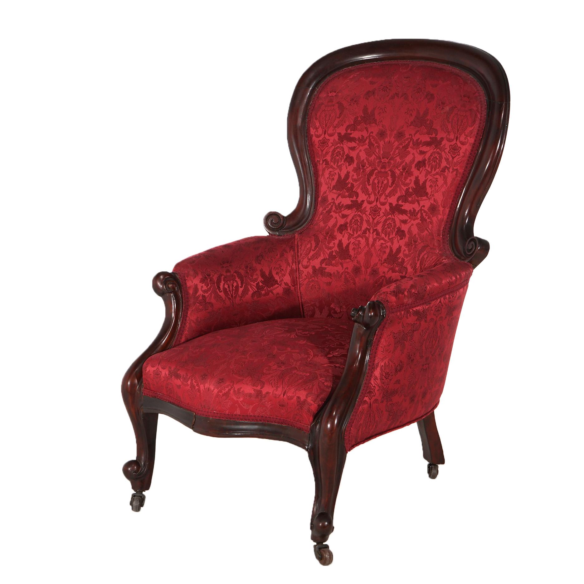 ***Ask About Reduced In-House Delivery Rates - Reliable Professional Service & Fully Insured***

Antique French Victorian Louis XV Style Upholstered Parlor Chair C1890

Measures - 41.5