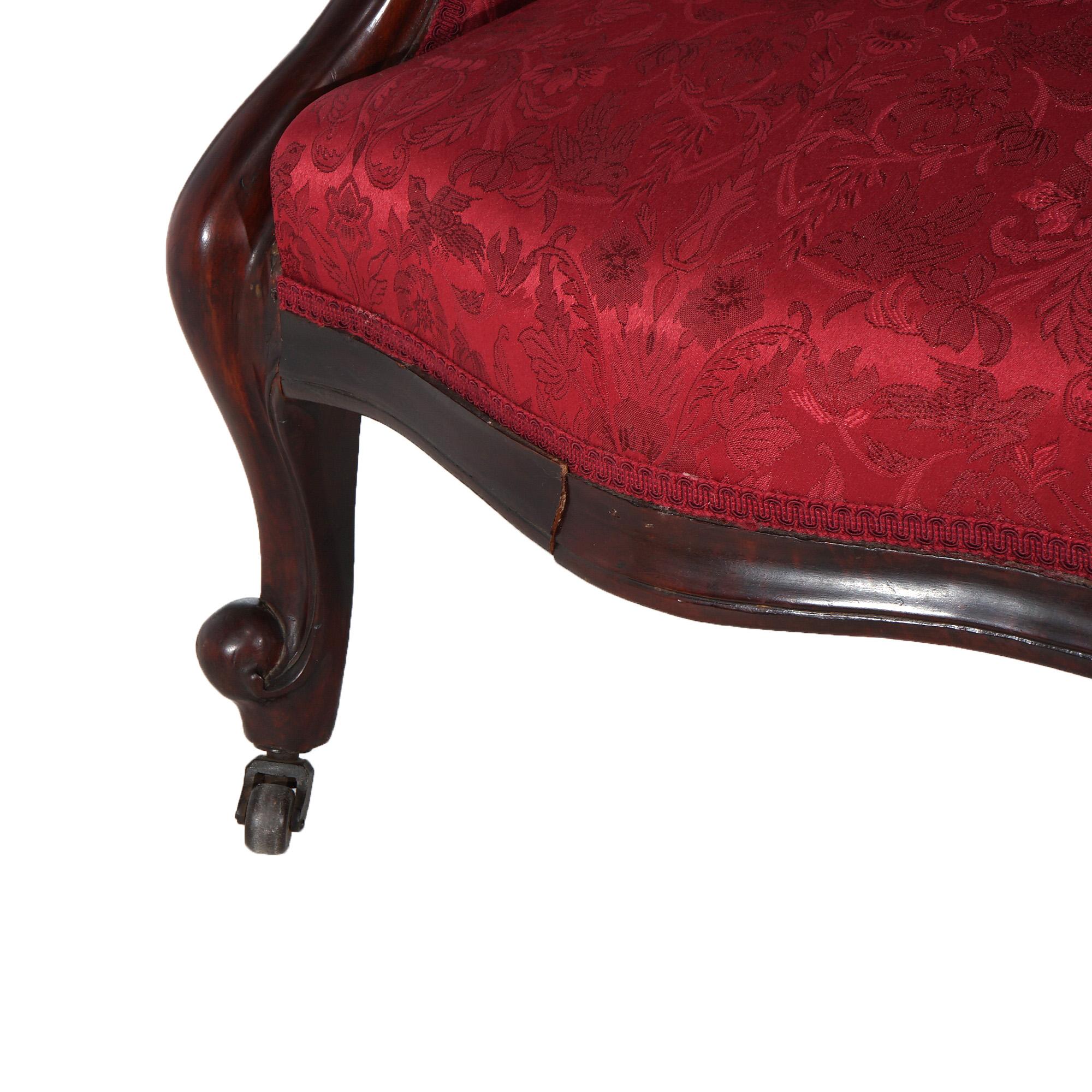19th Century Antique French Victorian Louis XV Style Upholstered Parlor Chair C1890 For Sale