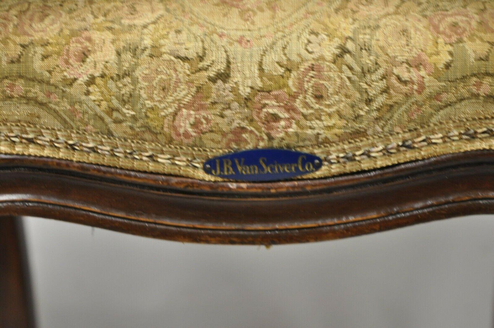 Antike französische viktorianische Mahagoni gepolsterte Parlor-Beistellstühle, 4er-Set im Angebot 2