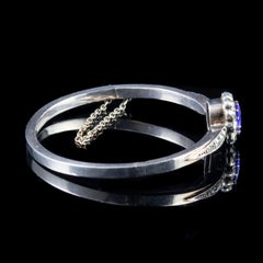Antique French Victorian Paste Bangle Sterling Silver, circa 1900