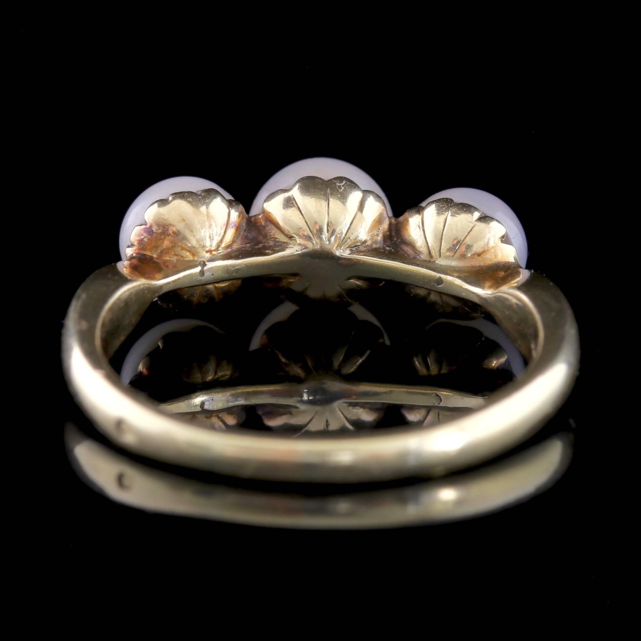 Antique French Victorian Pearl Ring 18 Carat Gold, circa 1900 In Excellent Condition In Lancaster, Lancashire