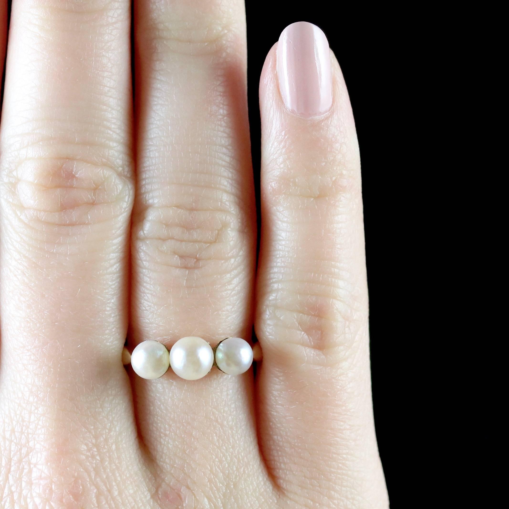 Antique French Victorian Pearl Ring 18 Carat Gold, circa 1900 5