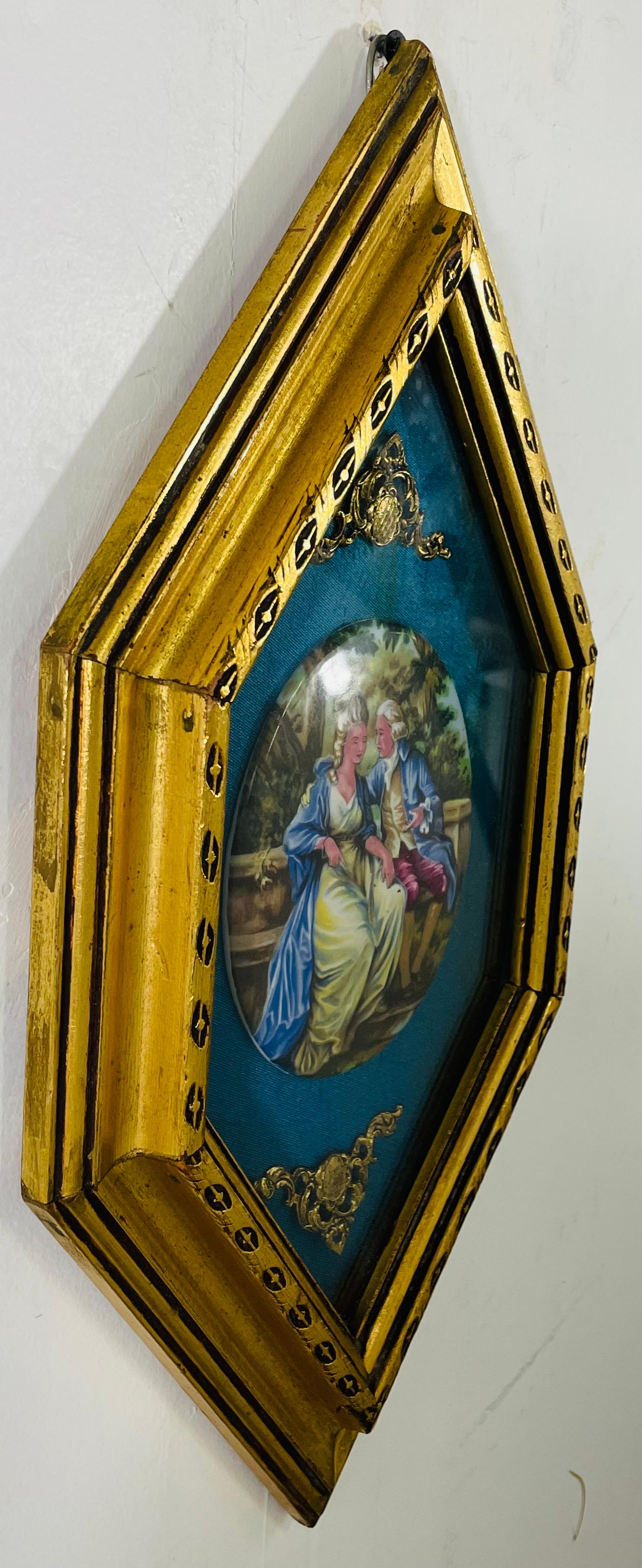 Antique French Victorian Porcelain Hand Painted Art Plaque In Good Condition In Plainview, NY