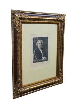 Antique French Victorian Salon de 1877 Carrier Belleuse Portrait Gravure 27"