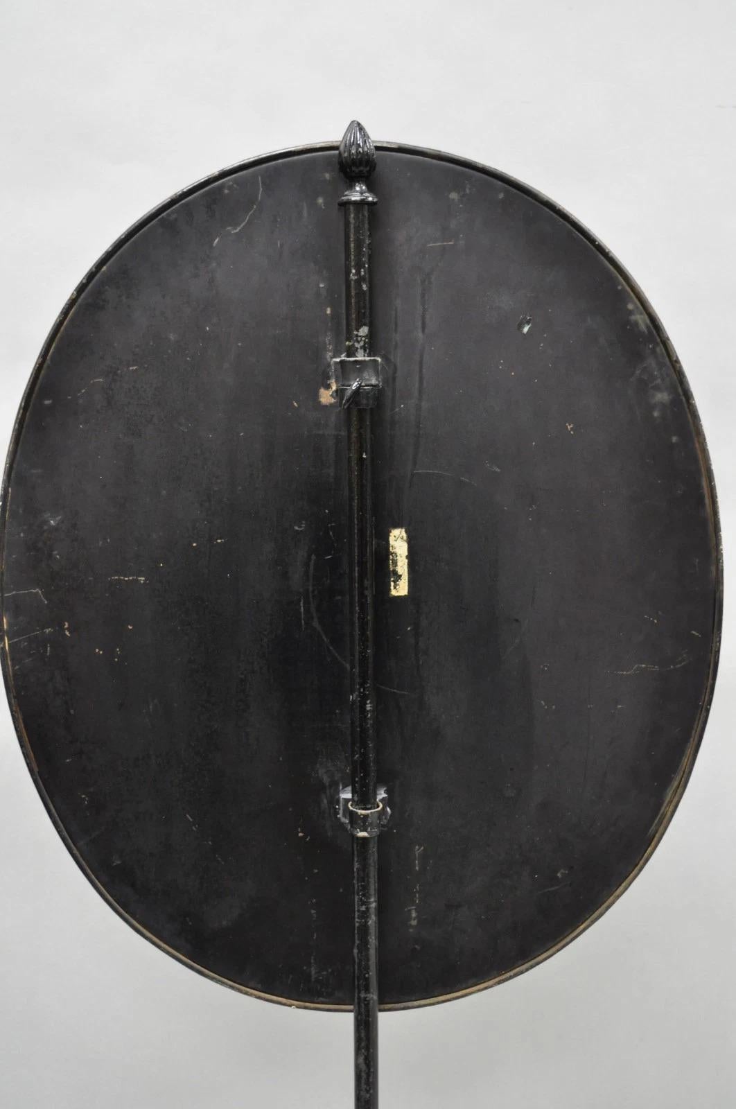 Antique French Victorian Tole Metal dipinto a mano con fiori e parafuoco regolabile in vendita 4