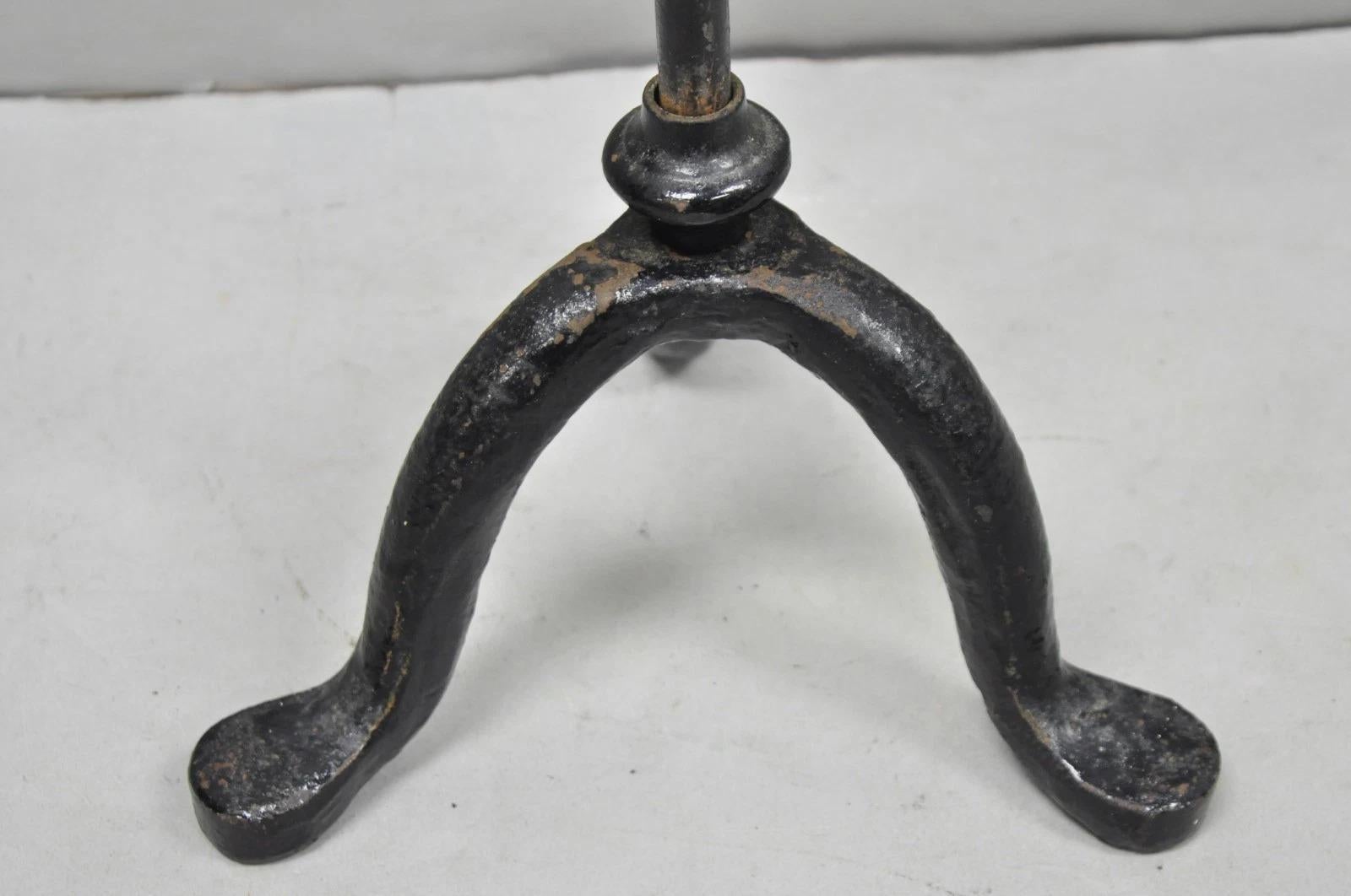 Antique French Victorian Tole Metal dipinto a mano con fiori e parafuoco regolabile in vendita 1