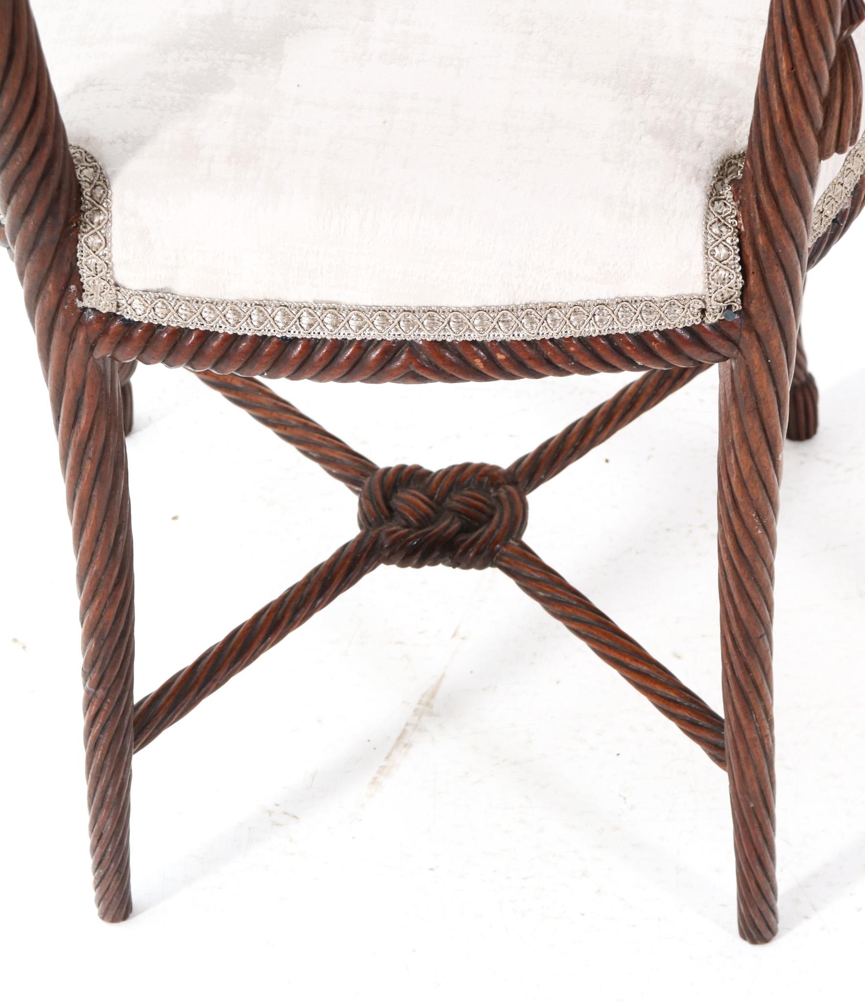 Antique French Victorian Walnut Side Chair, 1890s For Sale 6