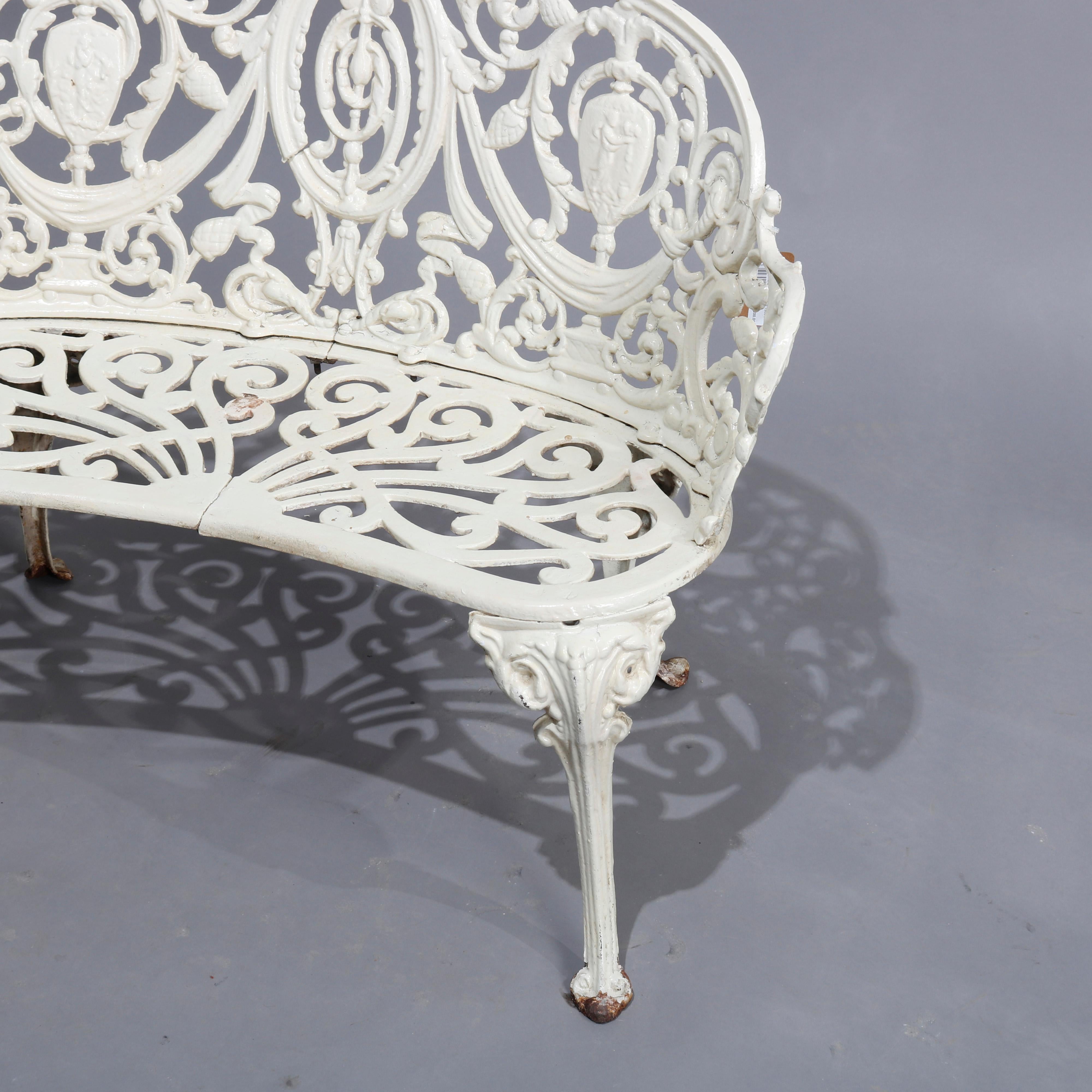 cast iron bench white