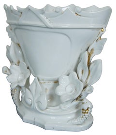 Antique French Vieux Paris Ornate Porcelain Mantel Urn Trophy Flower Vase 10"