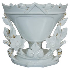 Antique French Vieux Paris Ornate Porcelain Mantel Urn Trophy Flower Vase 10" (Antiguo jarrón de porcelana Vieux Paris con ornamentos)