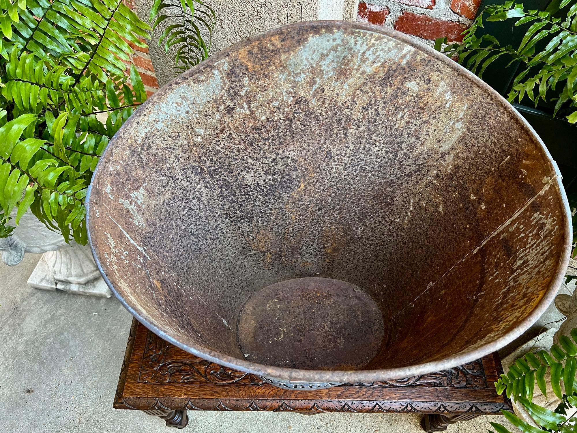 Antique French Vineyard Grape Hod Wine Bucket Chateau Margaux Winery Floral Urn 5