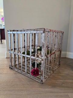 Antique French Vineyard Wine Cellar Cage Antique Commercial Bottle Rack