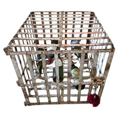 Antique French Vineyard Wine Cellar Cage Antique Commercial Bottle Rack