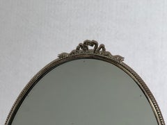 Antique French Vintage Silver Plate Table Vanity Mirror