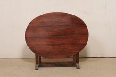 Antique French Vintner's Table, Oval-Shaped