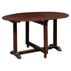 Antique French Vintner's Table, Oval-Shaped