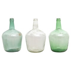 Used French Viresa Set of Three Glass Bottles from Barcelona circa 1950